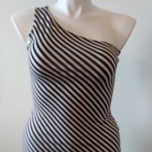Wet seal l black and white  striped dress
